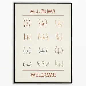 Body Positive Butt Art Print: Funny Bathroom Wall Decor