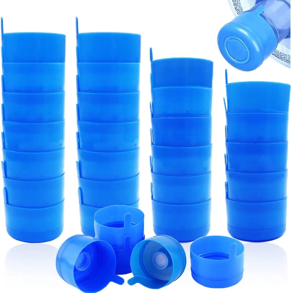 30 Pack Gallon Water Bottle Caps,Non Spill Water Bottle Caps for 55mm 3 and 5 Gallon Water Jugs,Non Spill Caps Reusable Snap on Cap