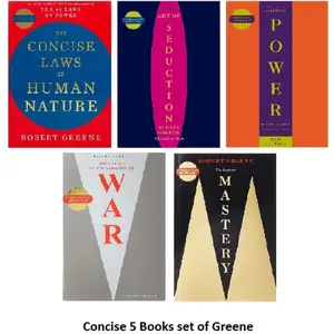 Robert Greene The Concise 5 Books Set (The Concise 48 Laws Of Power, The Concise Laws of Human Nature, The Concise Mastery, The Concise Art of Seduction & The Concise 33 Strategies Of War)