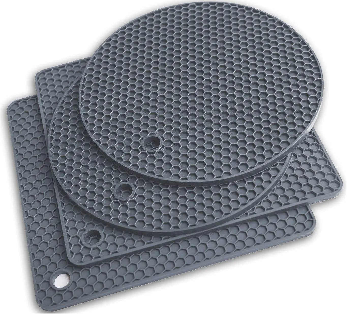 Trivets for Hot Dishes - Hot Pads for Kitchen, Silicone Mats for Kitchen Countertops, Silicone Pot Holders for Hot Pots and Pans, Table, Flexible Easy to Wash and Dry