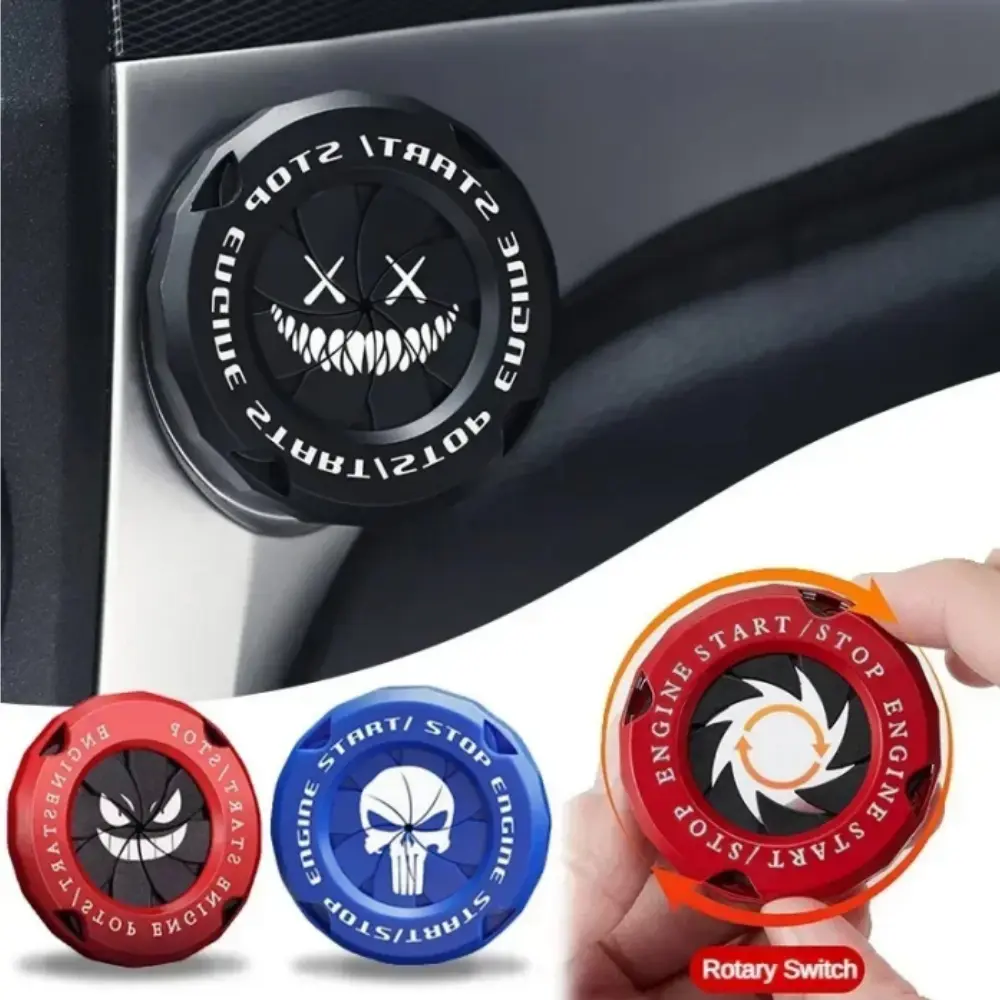 2026 New Car Ignition Switch Cover One-touch Start Button Rotating Protective Cap Motorcycle Start Stop Ring Decoration Interior Sticker