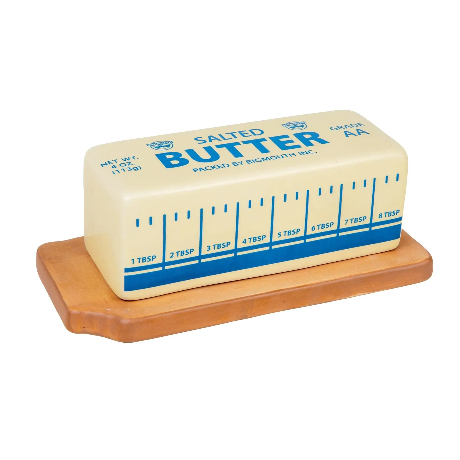 BigMouth The Churned-Up Butter Dish — Covered Butter Dish Shaped Like a Stick of Butter, Fits One Stick, Funny Novelty Kitchen Gadget and Housewarming Gift Utensils