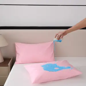 Waterproof Pillowcases Set, Soft Breathable Polyester Fabric, Envelope Closure Design, Ideal for Bedroom & Hotel Use