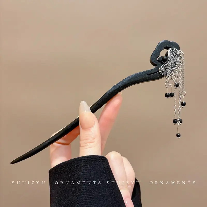 73# Cloud Black Bead Hair Kwee