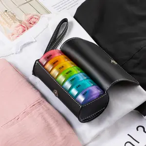 1pc Portable Pill Box - 7-Day 14-Compartment Plastic Pill Box, Food-Grade PP Storage Box, Weekly Compartmentalized Pill Organizer, Medicine Organizer, Vitamin Organizer, Supplement Organizer