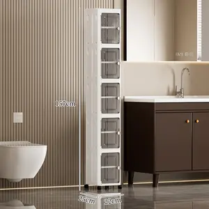 5-Tier Plastic Storage Bins with Lids Stackable Containers with Wheels Folding Boxes Collapsible for Living Room Office Dorm White 157cm