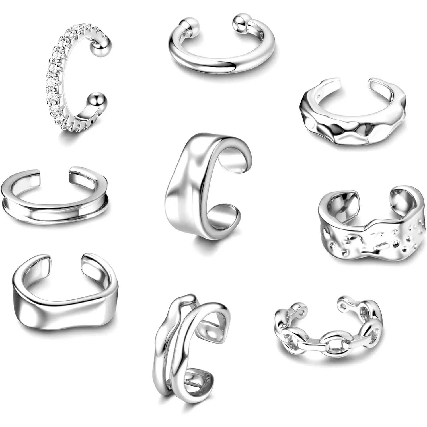 Solid Silver Plated -9 pcs