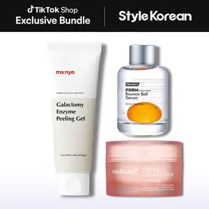 [Stylekorean] Glow-Prep Foundation Trio Set (manyo peeling gel, frankly pdrn sefum, medicube triple collagen cream)