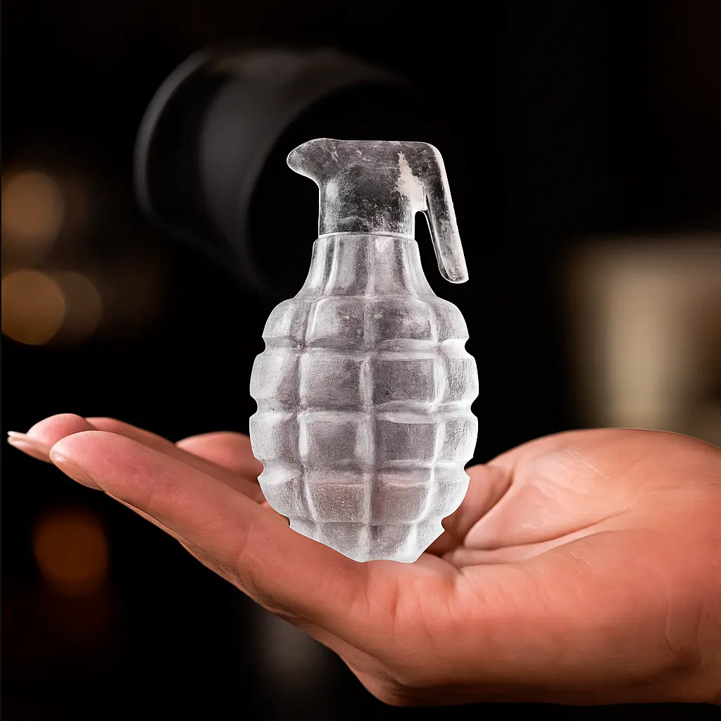 Grenade Shape Silicone Ice Cube Mold for Drinks & Parties
