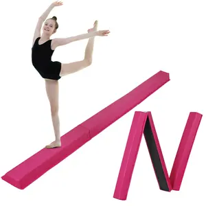 ZENY 9FT Tri-Fold Balance Beam - Portable Home Gymnastics Kids Training Anti-Slip Base, Pink