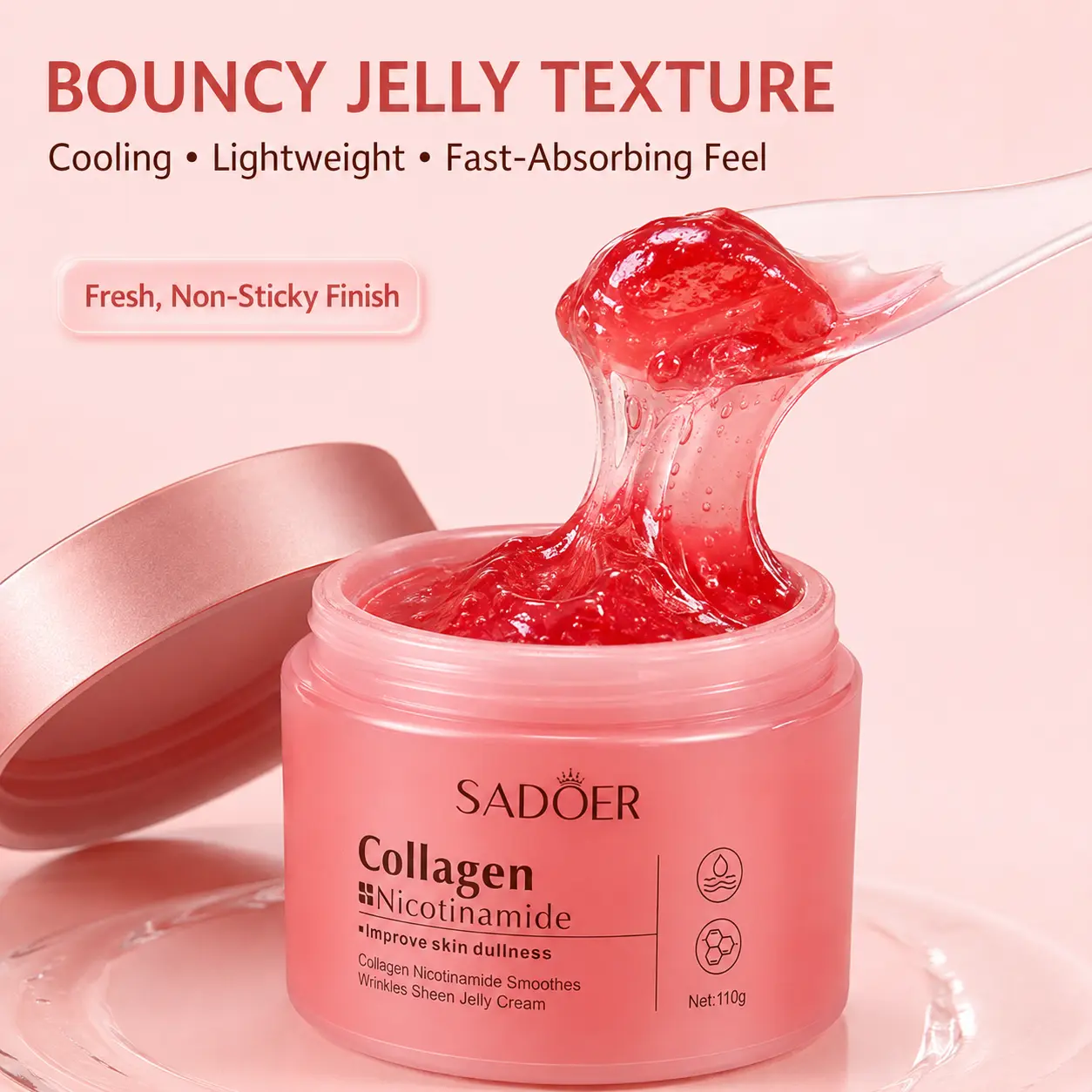 Lightweight Jelly Facial Cream with Collagen, Niacinamide for Daily Skincare Use intimate comfort essential