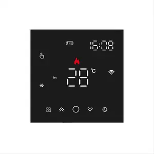 Tuya Wi-Fi Smart Thermostat Floor Heating Electric Water Mobile Phone Control LED Touch Black for Christmas New Year Home Use
