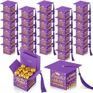 30 count Graduation Cap Candy Box 2026 Graduation Decorations Party Favors Gifts Grad Cap Box with Tassel for Candy  Biscuit Supplies()