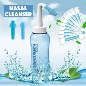 300ml Waterpulse nose washer NetiPot Sinus Rinse Bottle Nose rinsingCleaner Rinse Nasal lrrigation AvoidAllergic Rhinitis Oral CleansingComfort (300ml with 30 Nasal WashSalt Packets,Blue) nasalrinsesinus