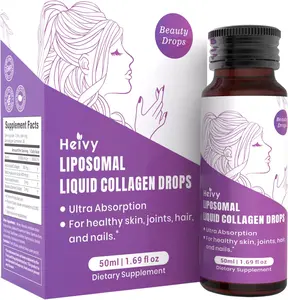 Heivy High Potency Biotin & Collagen 70,000 mcg Liquid Drops for Women, Hair Growth Support, Strong Skin Nails - Made in USA - 50mL
