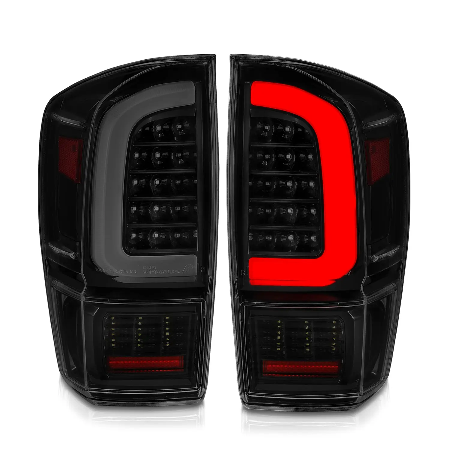 ANZO USA Full LED C-Bar Rear Lights with Sequential Signal, Black Smoke Lens, Lighting Assemblies & Components for Toyota Tacoma 2016-2023