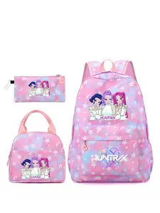 Women's Large Capacity Set, Kpop Girl Group Print Zipper Closure, Fashion Versatile Trendy Bag for School Campus Commuting Shopping, Cute Versatile Backpack