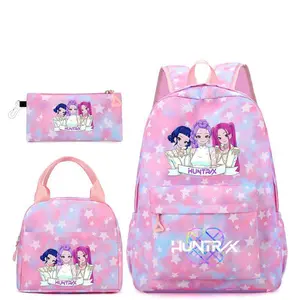 Women's Large Capacity Backpack Set, Kpop Girl Group Print Zipper Closure, Fashion Versatile Trendy Bag for School Campus Commuting Shopping, Multi Compartment Backpack