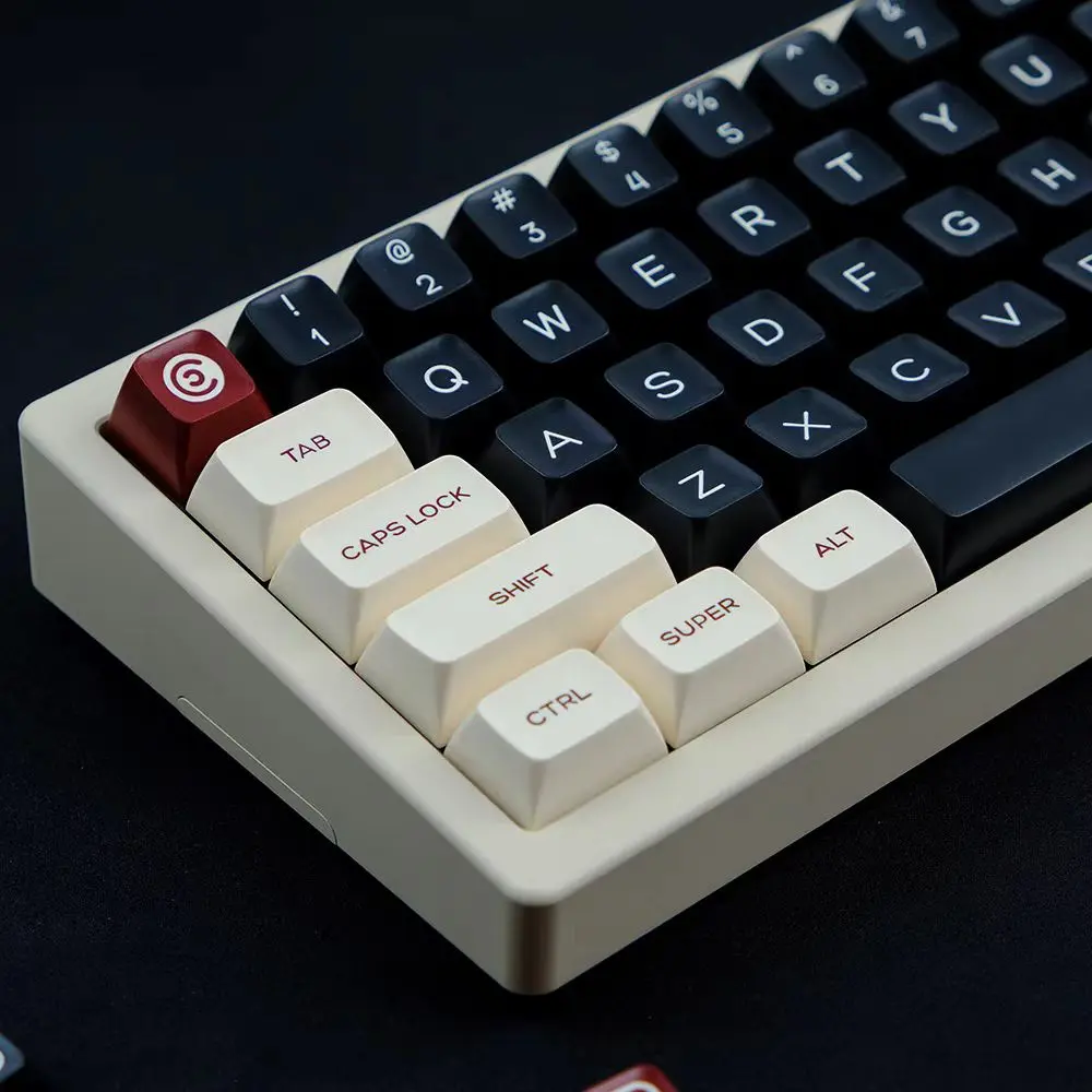 Rome SA Profile PBT Keycaps Set, Retro Beige Brown Red Custom Key Caps For MX Mechanical Keyboard 60% 65% 75% TKL