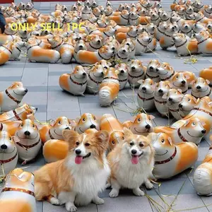 Corgi Balloon Cute Cartoon Walking Animal Balloon, Dog Leash Toy, Street Stall Small Toy, Fun and Interactive Pet Accessory