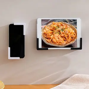 Self-Adhesive Wall Phone Holder, Universal Cell Phone Stand for Bathroom Kitchen, No Drill Mount, Easy Installation, Durable Design