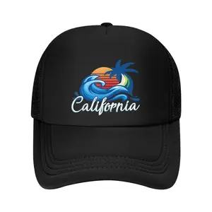 Tropical Sunset Cali Beach Waves Surfing USA California Baseball Cap