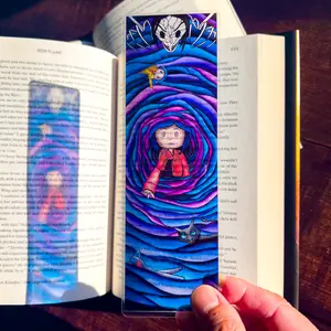 Coraline Stained Glass Bookmarks, (Transparent Bookmark, Fantasy Book Reader Gift)