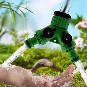 Thread 2-way Tap Hose Water Splitter Garden Tap Y Splitter Watering Fittings Adjustable Switch Joints