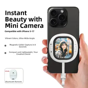 Raycue Vlogmate Mini for iPhone 5-17, 1080P/2K Magnetic Plug-and-Play Camera Monitor – Use Back Camera for Selfies, Vlogs, Live Streams