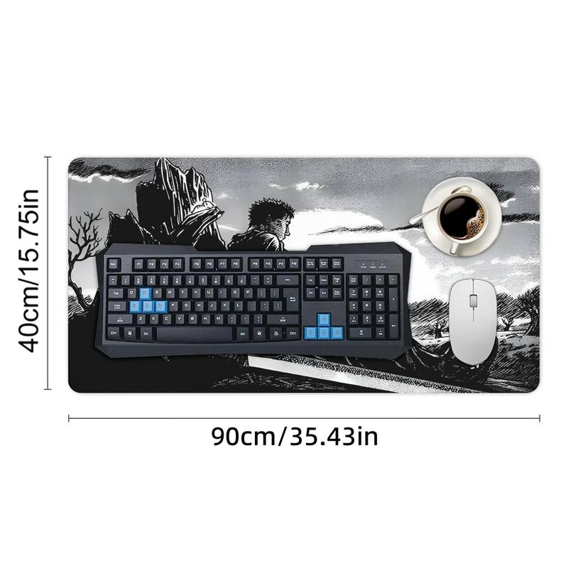 Black And White Anime Guts Mouse Pad for Gaming and Office Use High-Quality Design Durable Material Enhances Productivity and Precision