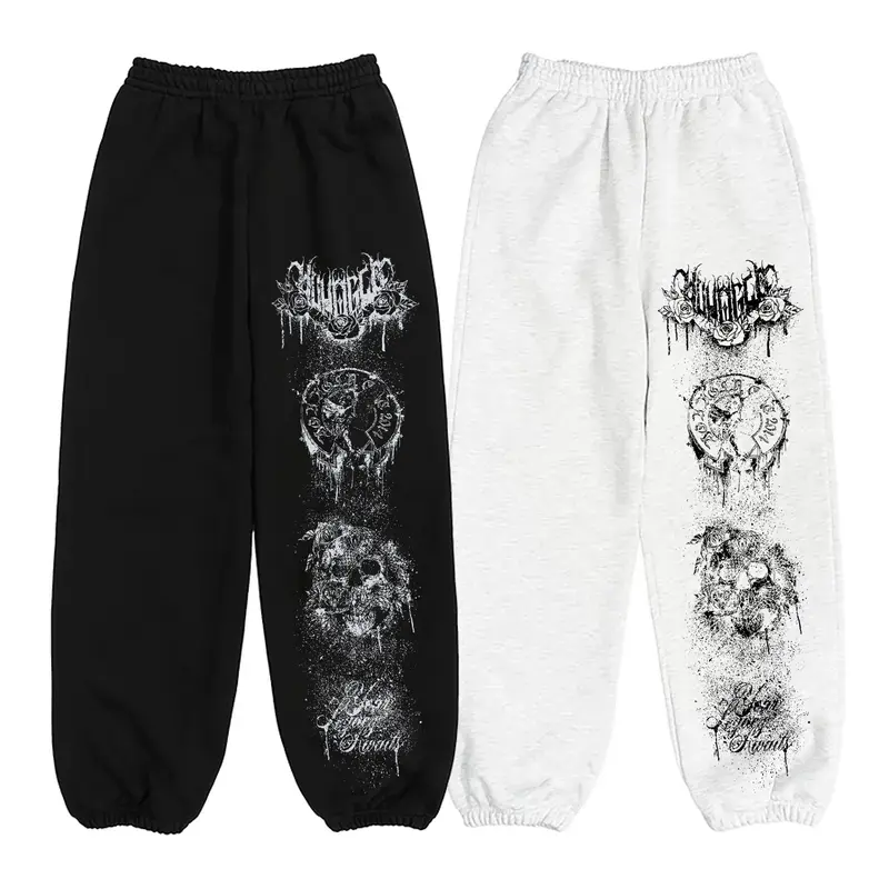Gothic Dynasty Sweatpants Joggers Unisex Cotton Graphic Trending 2026 Cattle Cowboy Western Style Joggers for Rodeo Enthusiasts
