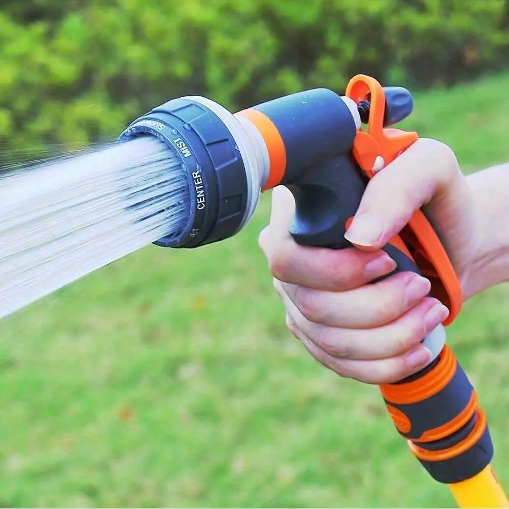 High Pressure Water Gun, Durable 8 Function Sprinkler Head, Adjustable Water Pressure Sprinkler Head, Handheld Car Wash Tool, Garden Watering Sprinkler, Adjustable Nozzle, High Flow Nozzle, Watering For Garden, Water Sprayer