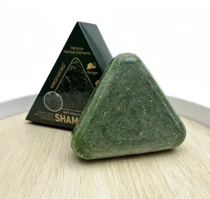 Nature Triangle Shampoo Bar Nature Seven Green Soap Deep Cleansing Refreshing Scalp Calming Strengthening Hair Herbal Formula Rich Foam Eco-Friendly Travel Friendly
