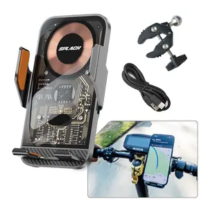 SPLACH Zippy Bike Handlebar Mount Phone Holder with Rear Touch Control for Easy One-Handed Phone Placement, for E-Scooter, E-Bike and Bike Use, Fits 63–93 mm Wide Phones