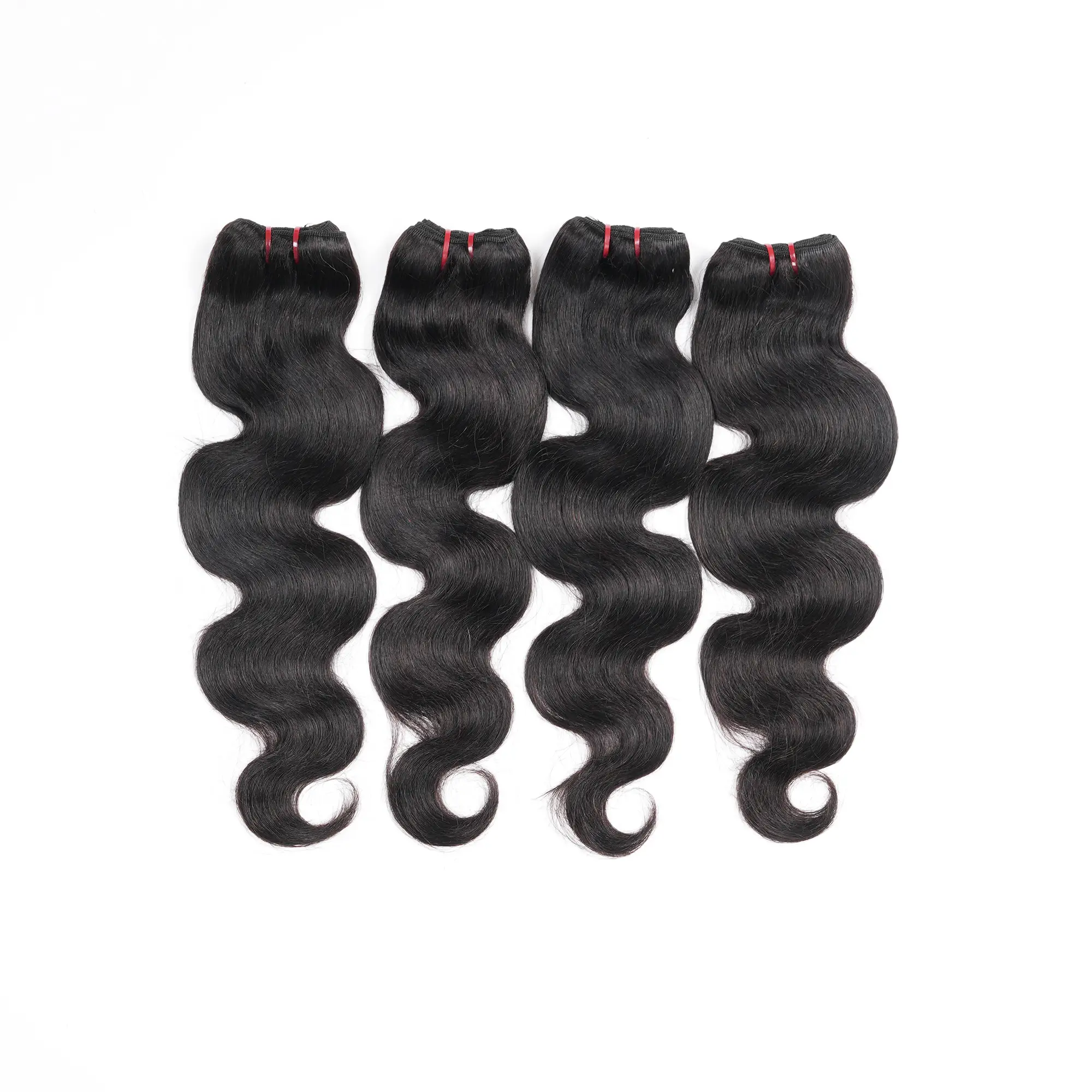 100% Raw Extensions Body Wave Human Hair 4Bundles Unprocessed Raw Hair Bundles for Women Natural Color Black Soft and Silky Hair 100G/Bundle