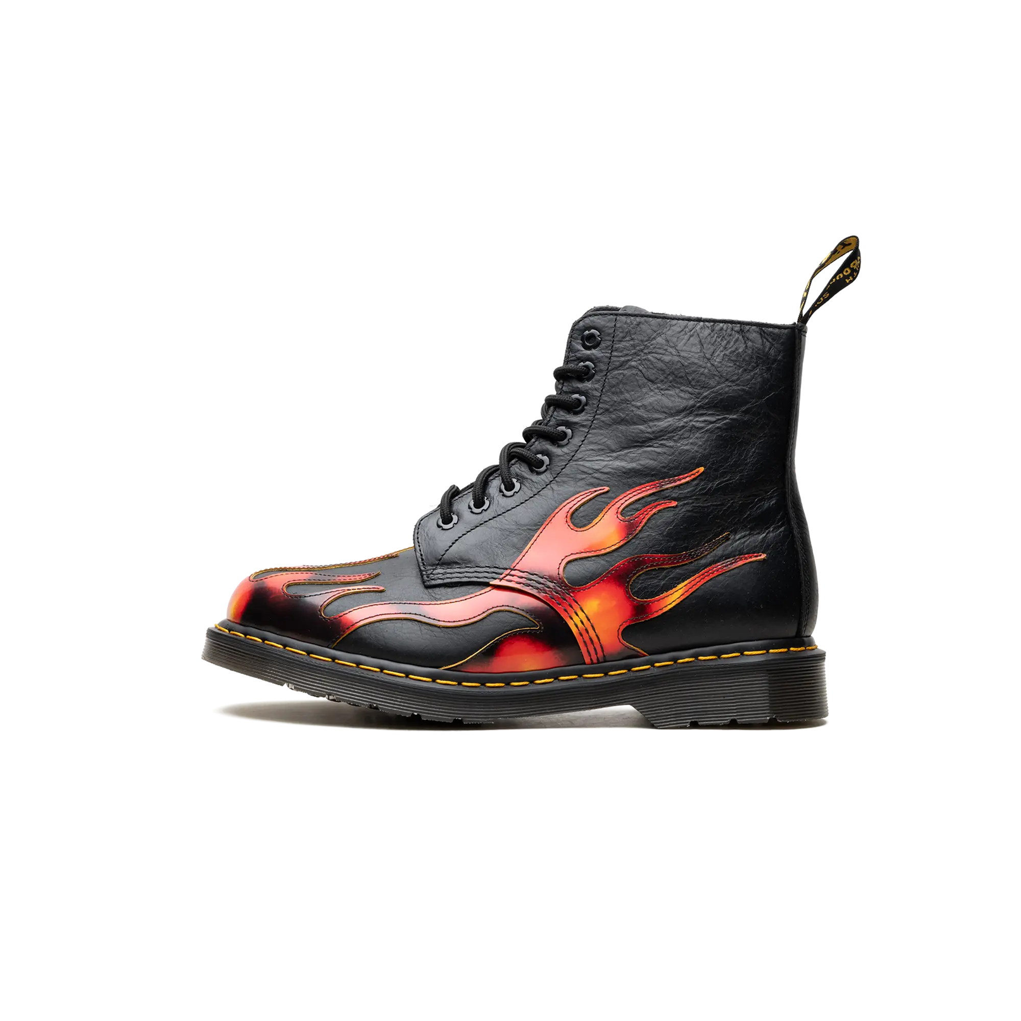 1460 Pascal Flame Arcadia Rub Off Leather Boots "Black / Red / Yellow" 41517001