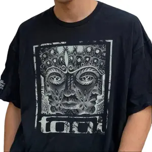 Tool 2024 Tour Tee Black T-Shirt California Tour Unisex Crewneck 100% Preshrunk Cotton Soft Breathable Fabric Eco-Friendly Inks