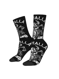 Viking Valhalla Sock Printed Man |, Elastane, Hand Wash or Dry Clean, Knit Fabric, All Over Print, Casual, Perfect for Men, Brand: BI