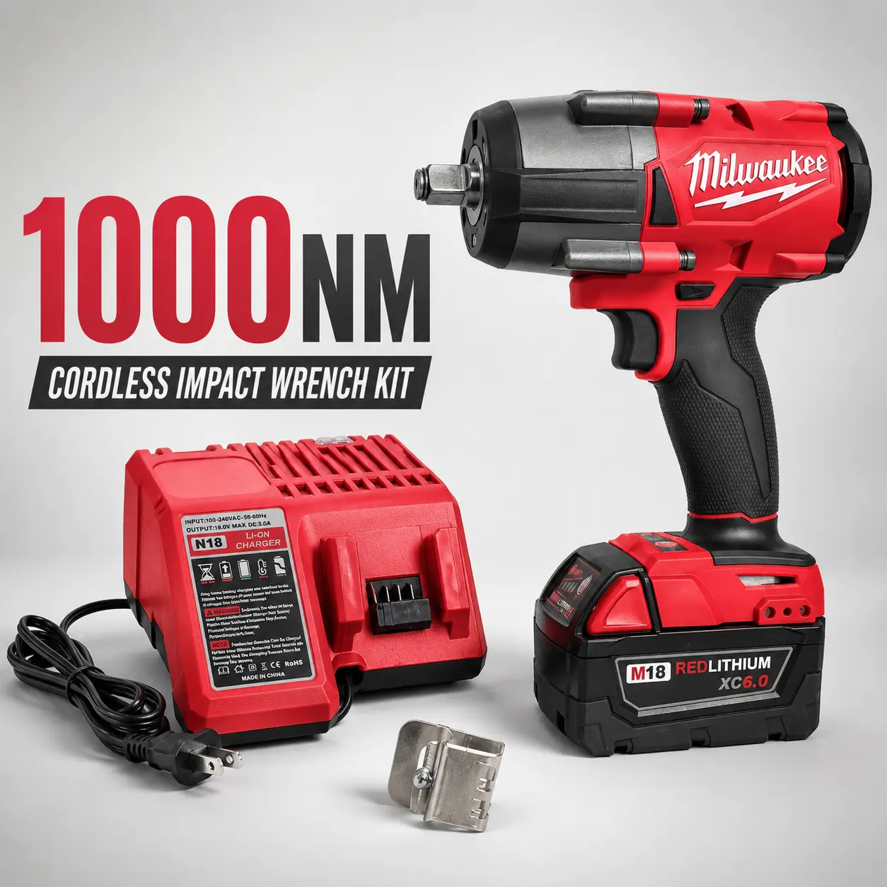 Milwaukee M18 Series Heavy Duty Torque Wrench - 1000Nm Torque Hand Tool for Heavy Equipment Maintenance, Equipment Repair