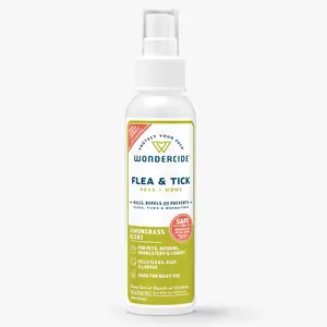 Wondercide Lemongrass Flea & Tick Spray for Pets + Home with Natural Essential Oils