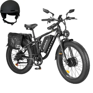 TUTTIO Adria26 6000W Peak Dual Motor Ebike for Adults, 52V 25AH Battery, 90+ Mile Range, 26" x 4" Fat Tire Ebike, Full Suspension Electric Bike