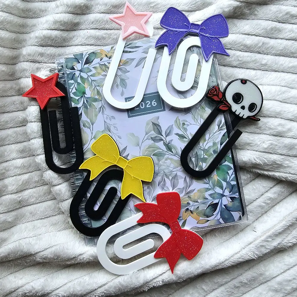 2pc Giant Sparkly Paper Clip Bookmark