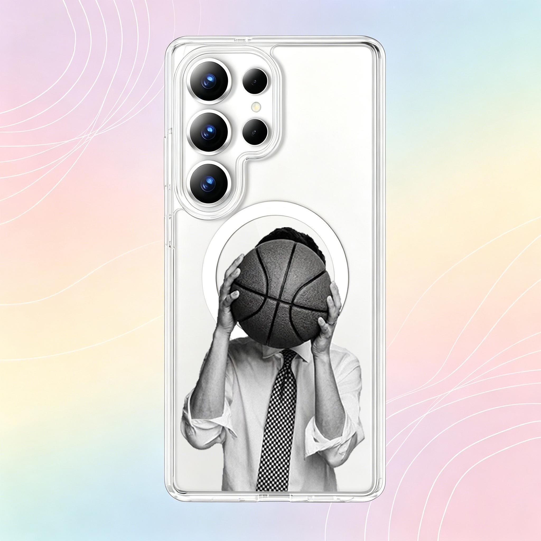 Retro-style phone case –  magnetic protective case. This K-Pop concert-themed product features a retro black and white aesthetic and an artistic boy band design, specially created for ARMYs. (Compatible with all Samsung models)