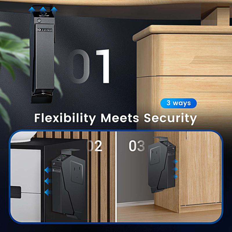 ADIMO Biometric Fingerprint Safe with Keypad Lock, G safe for Nightstand Wall Mount Bedside Desk Vehicle Bed
