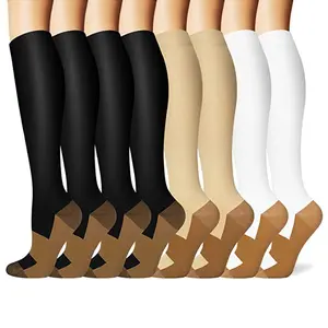 (8 Pairs) Compression Socks Suitable for Men And Women, Knee Compression Socks, Breathable, for Nurses, Pregnant Women, Running, Hiking, And Travel Sports