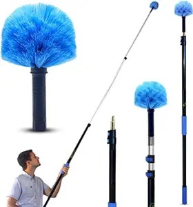 5-to-12ft Telescoping Durable Duster with Extension Pole  Lightweight 3 Stage Cobweb Duster  Extendable to 20ft Reach for Cleaning High Ceilings and Spider Webs