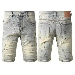 2026 New Fashion  jeans man with distressed hole patches Fashion Repair Low Rise Skinny Denim pants 28-40 size Street jeans 5105