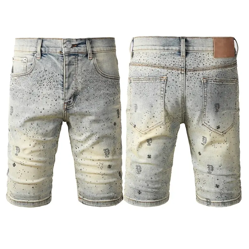 2026 New Fashion  jeans man with distressed hole patches Fashion Repair Low Rise Skinny Denim pants 28-40 size Street jeans 5105
