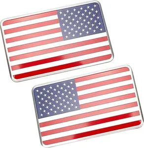 American Flag Metal Car Sticker 3D Zinc Alloy 5" x 3" Patriotic Emblem Decal for Cars Trucks SUV Laptop Window Motorcycle trust in god sticker room window vehicle exterior decoration
