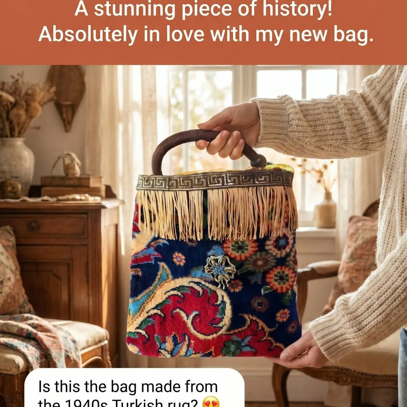Zoes Handicrafts  handmade Carpet bag
